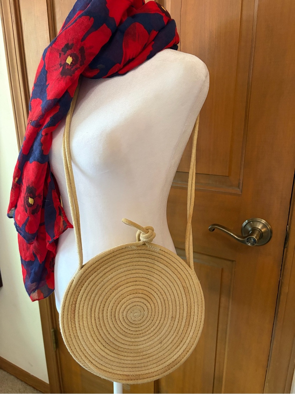 Handmade Artisan Woven Round Crossbody Bag